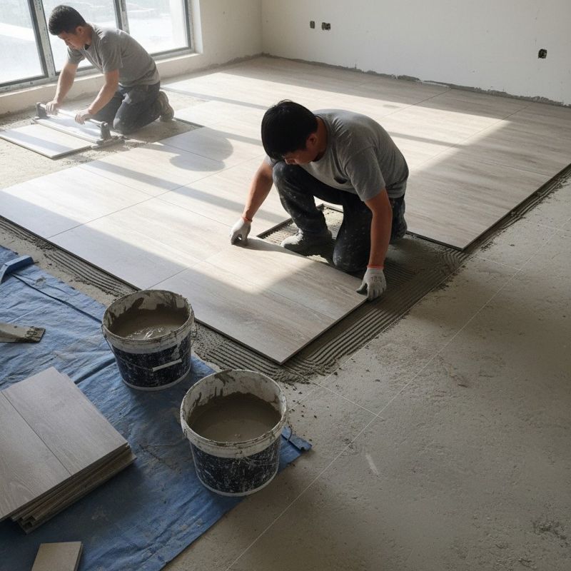 Slate Tile Floor Installation