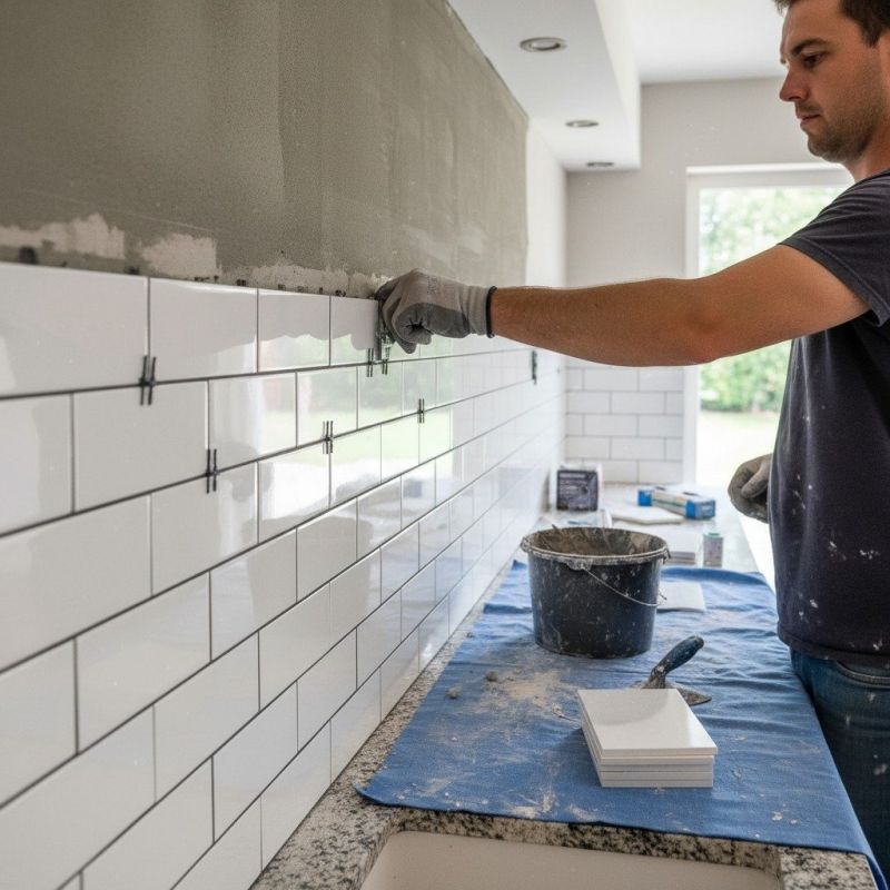 Stone Backsplash Installation