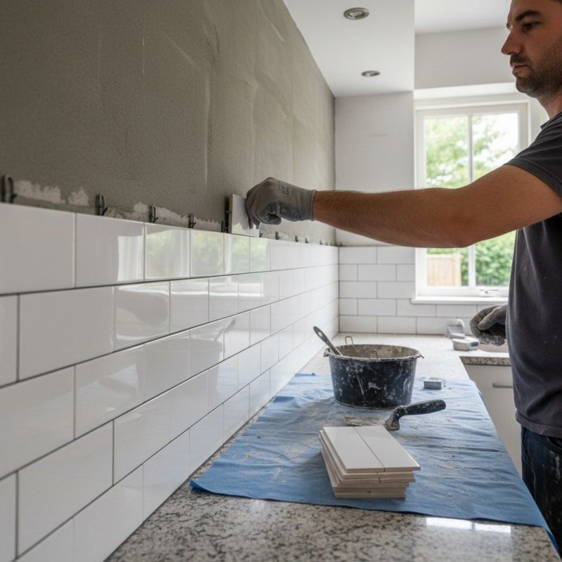 Stone Backsplash Installation